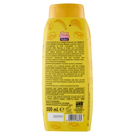 Malizia Bon Bons Creamy banana Bagno e Doccia Schiuma 500 mL